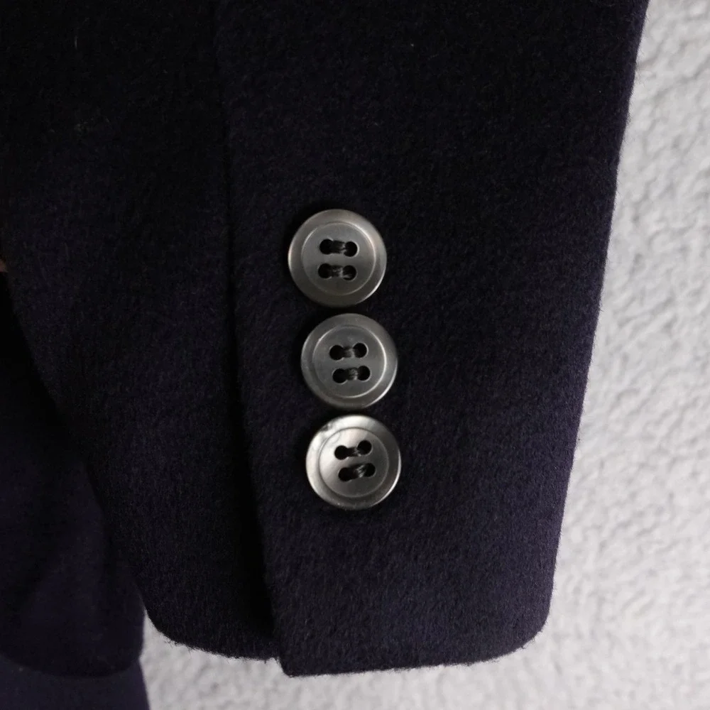 Brooks Brothers Mens 41R Pure Cashmere Sport Coat Blazer Navy Blue Made in USA